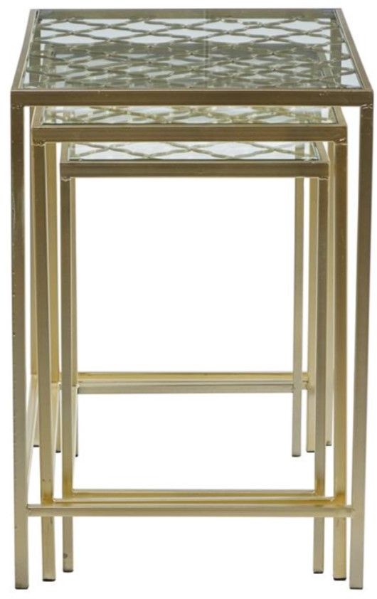 Deco Marche 3-Piece Gold Nesting Table Set-2