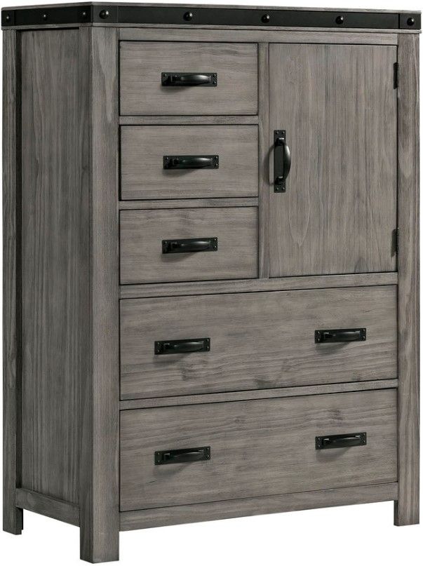 Elements International Wade Gray Wood Chest-0