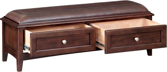 Whittier Wood® Furniture McKenzie Caffe 2-Drawer Bench-1