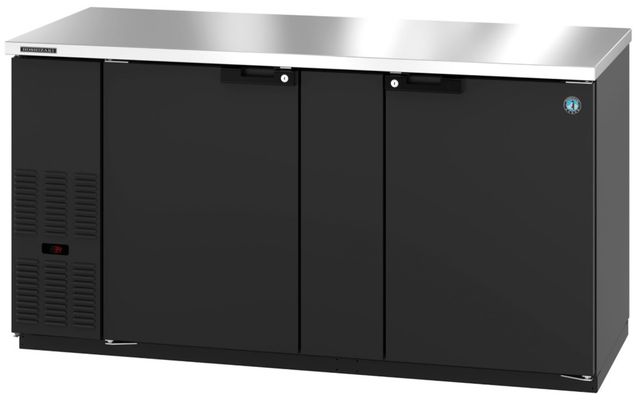Hoshizaki Back Bar 70" 21.8 Cu. Ft. Black Vinyl Two Section Refrigerator-1