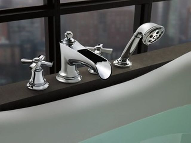 Brizo Rook® Polished Chrome Roman Tub Faucet Kit-1