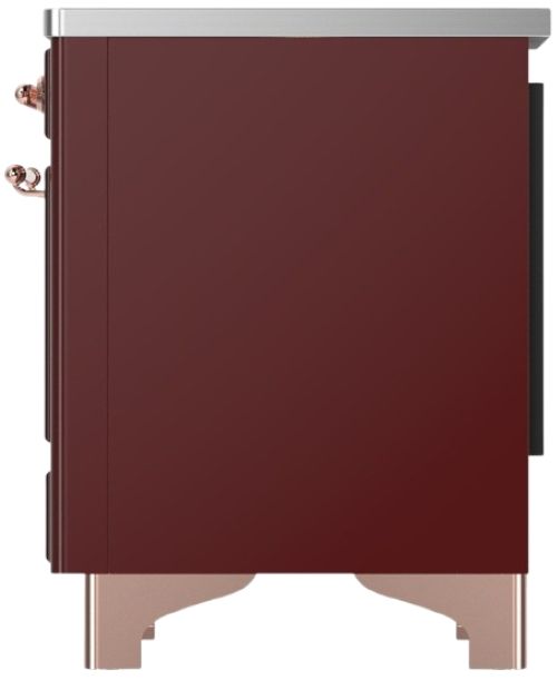 Ilve® Majestic III 40" Burgundy Pro Style Induction Range with Triple Glass Door and Copper Trim-3