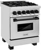 ZLINE Autograph Edition Legacy 24" Stainless Steel Pro Style Dual Fuel Range with Matte Black Accents-3