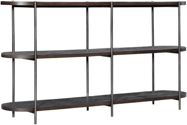 Hooker® Furniture Commerce and Market Dark Wood Console Table with Charcoal Frame-0