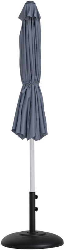 Meridian Furniture Fiji Gray/Matte Black/Matte White Aluminum Outdoor Patio Umbrella and Base-2