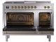 Ilve® Nostalgie II Noblesse 48'' Stainless Steel Pro Style Dual Fuel Range with Brass Trim-1