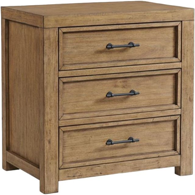 Riverside Furniture Bozeman Toasted Almond 3-Drawer Nightstand-0