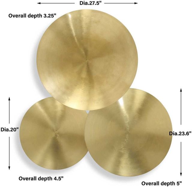 Uttermost® Cymbalic 3-Piece Brass Wall Decor Set-2