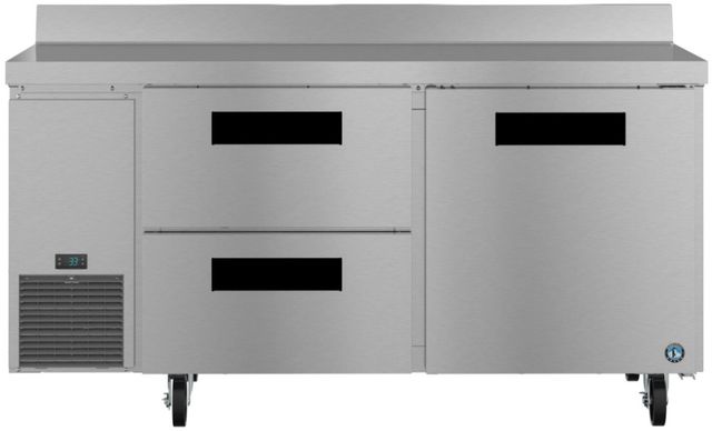 Hoshizaki Steelheart® 67" 19.97 Cu. Ft. Stainless Steel Two Section Worktop Side Mount Refrigerator with Drawer/Door Combo-0
