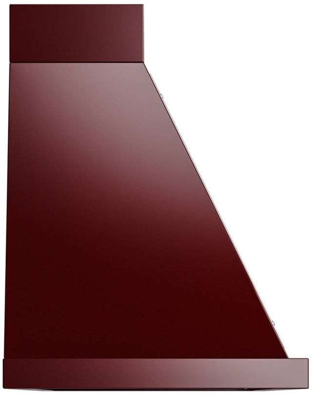 Ilve® Nostalgie II Noblesse 60" Burgundy Wall Mounted Range Hood with Chrome Trim-2