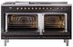 Ilve® Nostalgie II Series 60" Glossy Black Pro Style Dual Fuel Range-3