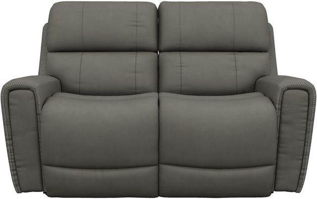 La-Z-Boy® Apollo Blue Grey Leather Manual Reclining Loveseat-1