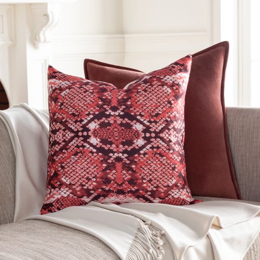 Surya Chloe Bright Red 18"x18" Toss Pillow with Polyester Insert-4