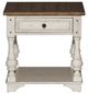 Liberty Furniture Morgan Creek Wirebrushed Tobacco End Table with Antique White Base-2