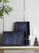 A & B Home 2-Piece Blue Map Design Decorative Tray Set-5