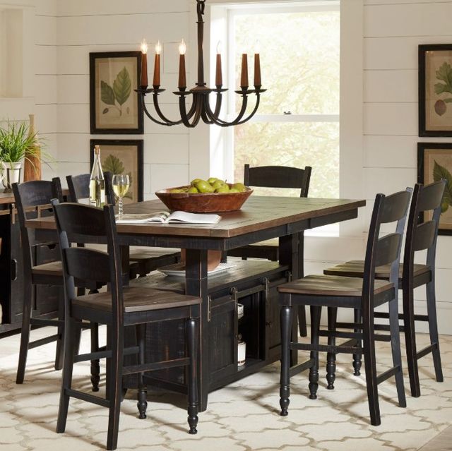 Jofran Inc. Madison County 7-Piece Vintage Black 42" Dining Set-1