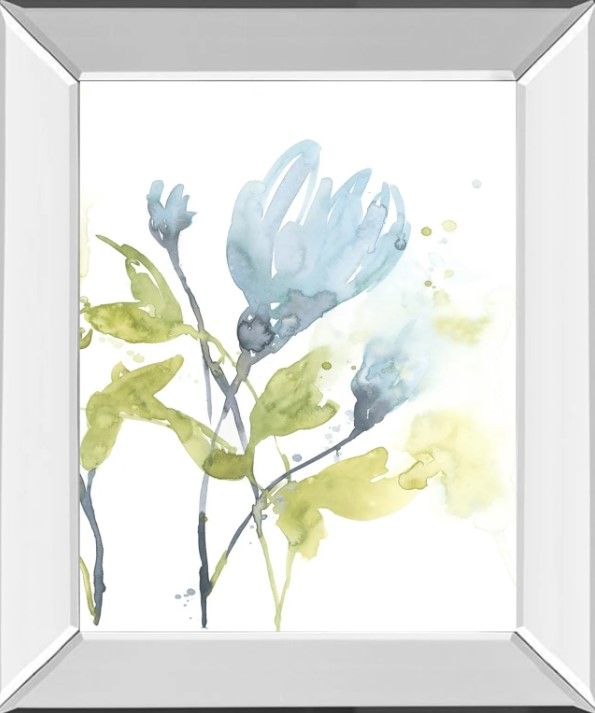 Classy Art Cerulean Splash II by Jennifer Goldberger Mirrored Frame Wall Art-0