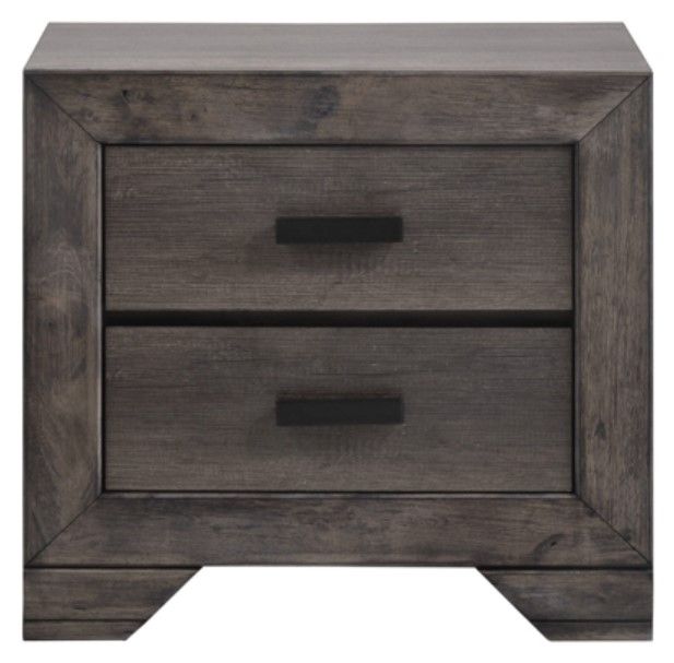 American Wholesale Furniture Nathan Distressed Gray Oak Nightstand-0