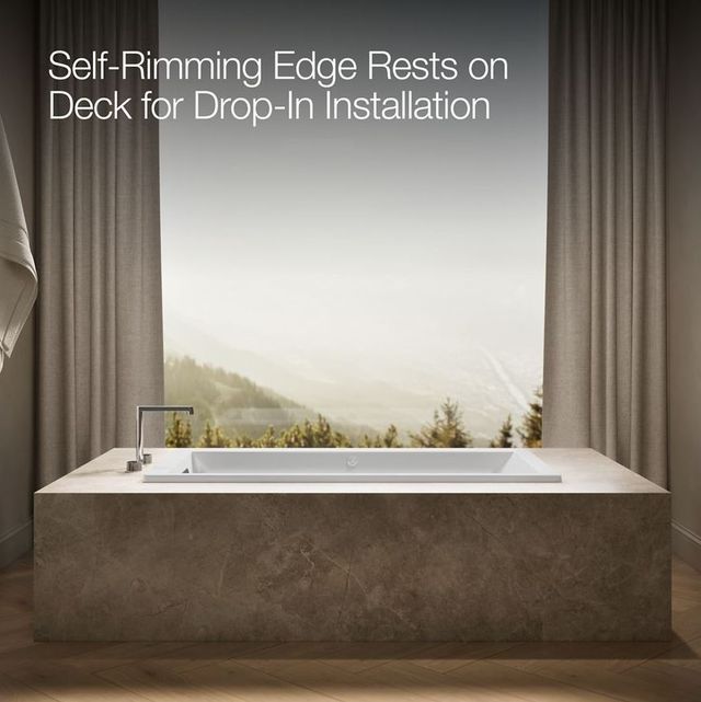KOHLER® Underscore® White 60" X 30" Drop-In/ Undermount Heated Bubblemassage™ Air Bath with Whirlpool-3