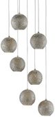 Currey & Company Giro Multi-Drop Painted Silver Pendant Lighting-0
