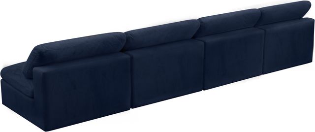 Meridian Furniture Cozy Navy Velvet 156" Cloud Modular Armless Sofa-1