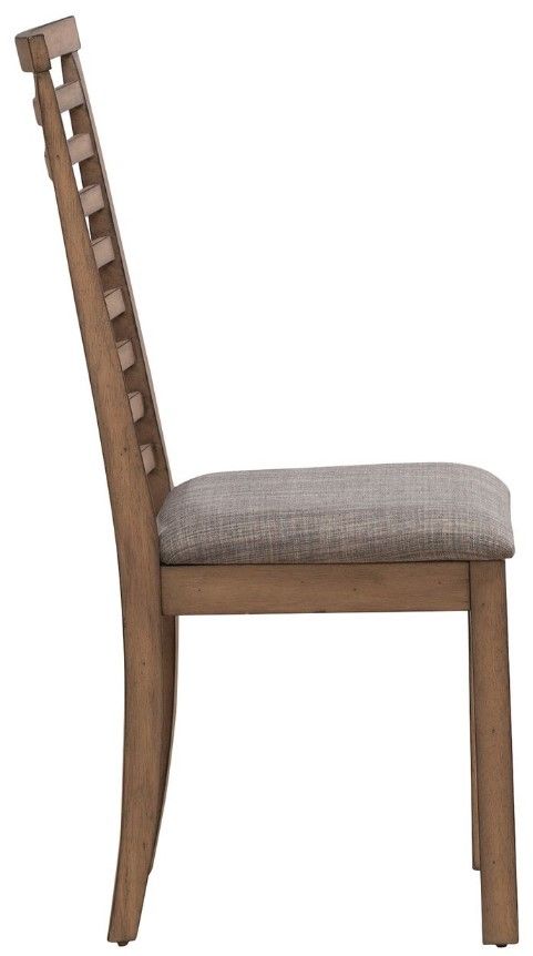 Liberty Furniture Brook Bay Gray/Sandstone Upholstered Ladder Back Side Chair-3