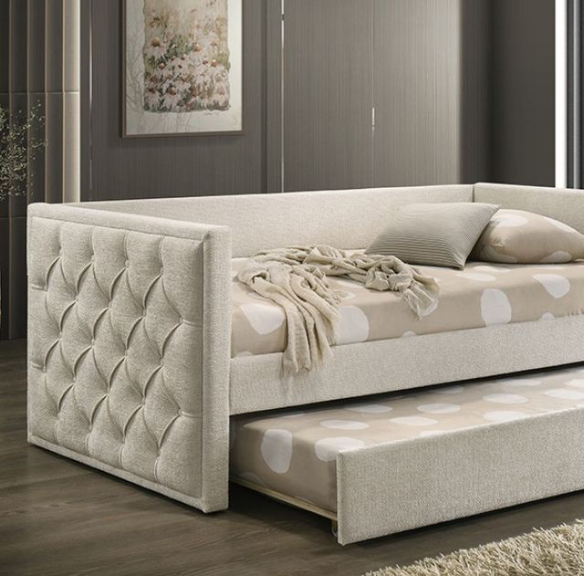 Furniture of America® Renzi Beige Twin Daybed with Trundle-2