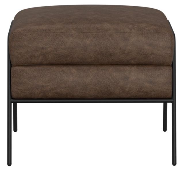 International Furniture Direct Tyne Chocolate Brown Footstool Ottoman-1