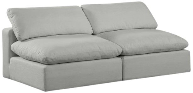 Meridian Furniture Comfy 2-Piece Gray Armless Sofa -0