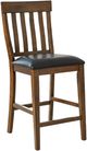 A-America® Mariposa Rustic Whiskey Slatback Upholstered Barstool-0