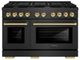 ZLINE Autograph Edition Paramount 48" Black Satin Stainless Steel/Polished Gold Double Oven Gas Range with 8 Burner Cooktop-0