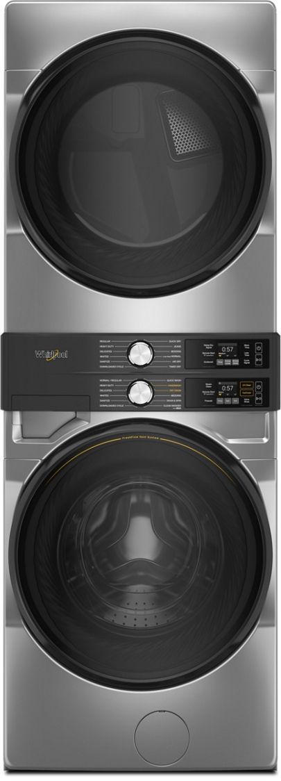 Whirlpool® Radiant Silver Gas Laundry Center, 4.5 Cu. Ft. Washer and 7.4 Cu. Ft. Dryer Set-0