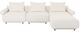 Moe's Home Collection Rosello Lounge 4-Piece White Left-Arm Facing Modular Sectional and Ottoman-1