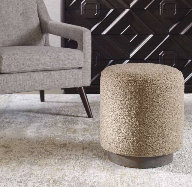 Uttermost® Avila Latte Round Ottoman-1