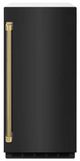 ZLINE Autograph Edition Touchstone 15" 66 lb. Stainless Steel Gourmet Ice Maker with Drain Pump and Black Stainless Steel Door with Polished Gold Helix Handle-0