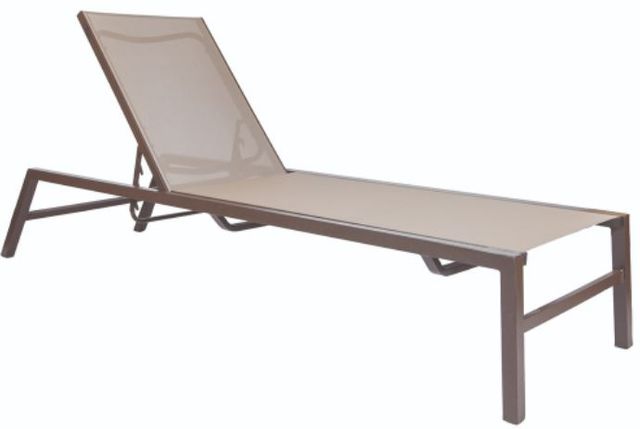 Lane Venture® Cypress Beige/Brown Sling Stackable Adjustable Chaise-0