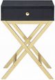 ACME Furniture Coleen Black Side Table with Brass Base-1