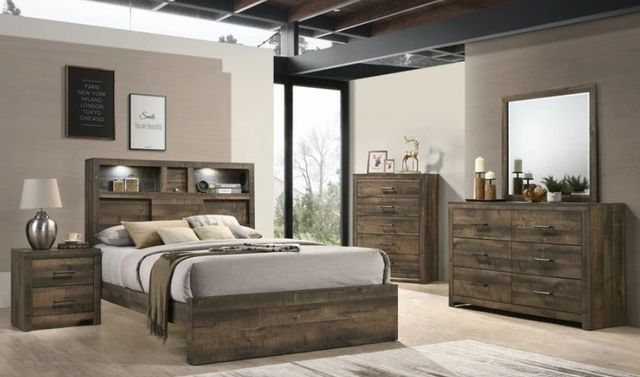 Elements International Bailey Music Walnut Twin Bed-3