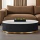 Furniture of America® Virden White Oval Cocktail Table with Black/Gold Base-0
