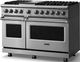 Viking® 5 Series 48" Stainless Steel Pro Style Dual Fuel (NG) Range with Polished Chrome Trim-3
