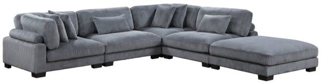 Homelegance® Traverse 2-Piece Plush Gray Modular Sectional with Ottoman-0