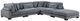 Homelegance® Traverse 2-Piece Plush Gray Modular Sectional with Ottoman-0