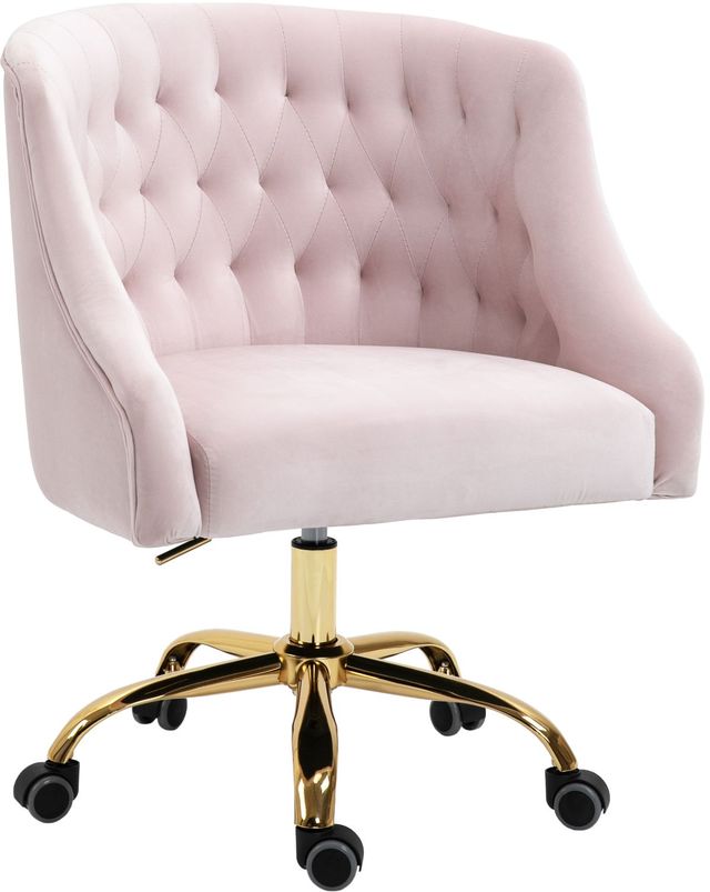 Meridian Furniture Arden Pink Velvet Office Chair-0