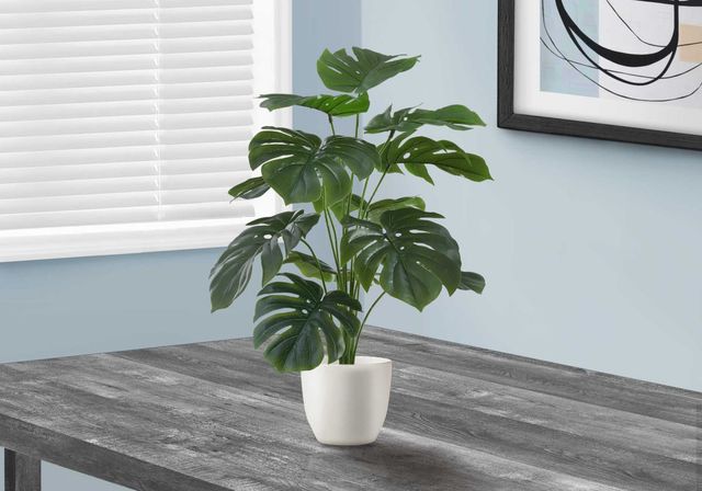 Monarch Specialties Inc. 24" Artificial Monstera Tree with White Pot-1