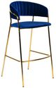 VIG Furniture Modrest Brandy 2-Piece Blue/Gold Bar Stool Set-0