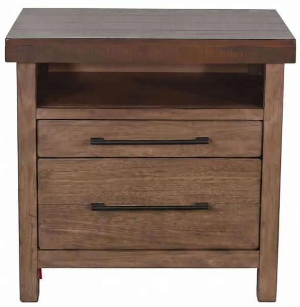 Sunny Designs™ Boise Tobacco Nightstand with Lights and Power-2
