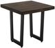 International Furniture Direct Raramuri Stained Dark End Table with Black Base-0
