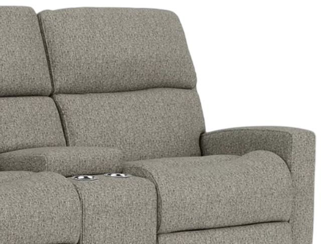Flexsteel® Catalina Light Gray Power Reclining Loveseat with Console-1
