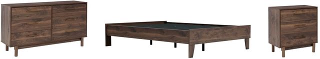Signature Design by Ashley® Calverson 3-Piece Mocha Full Platform Bed Set-0