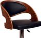 Armen Living Malibu Black/Chrome/Walnut Adjustable Bar Stool-3